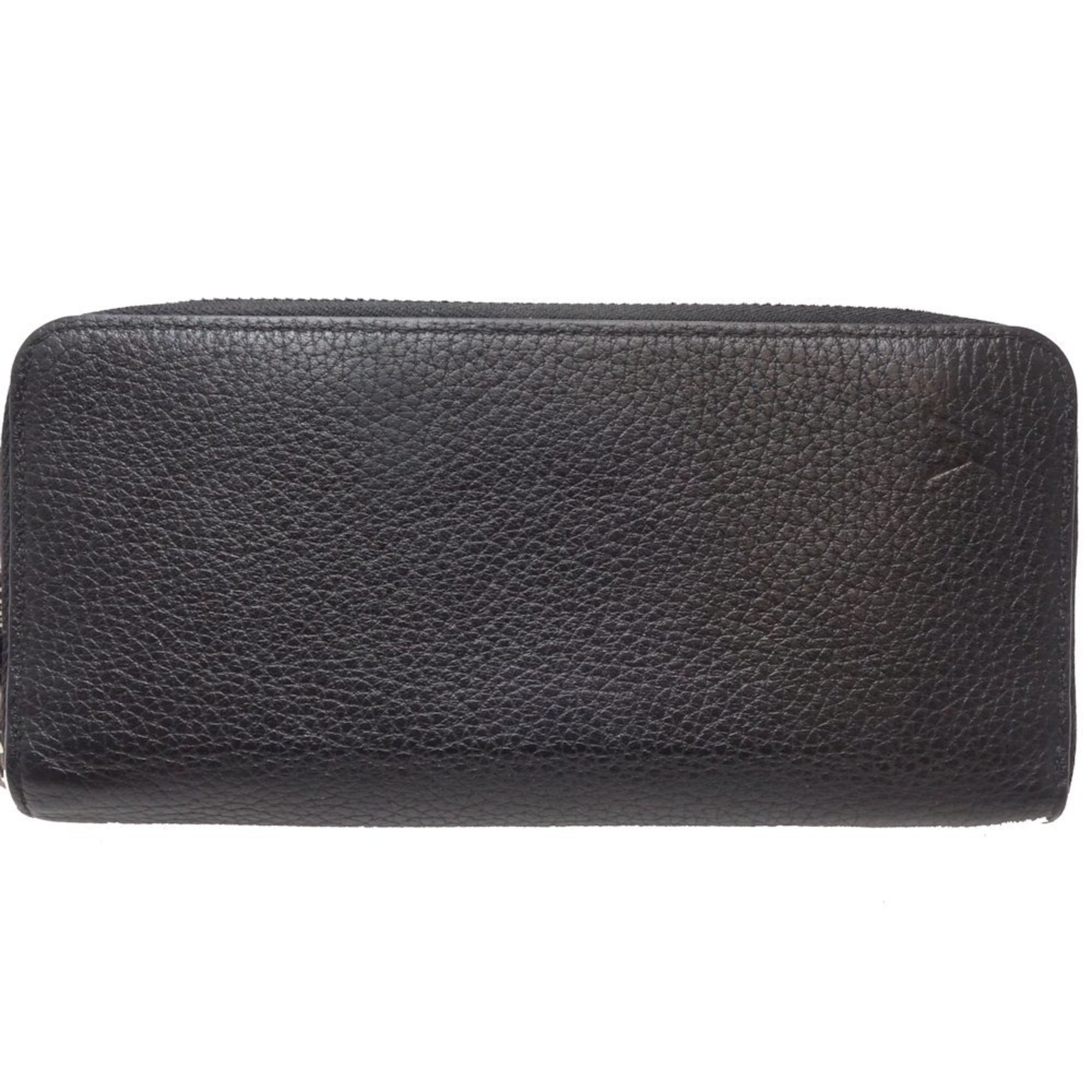 LOUIS VUITTON Zippy Wallet Vertical Taurillon Leather M58412 Long Black 083015