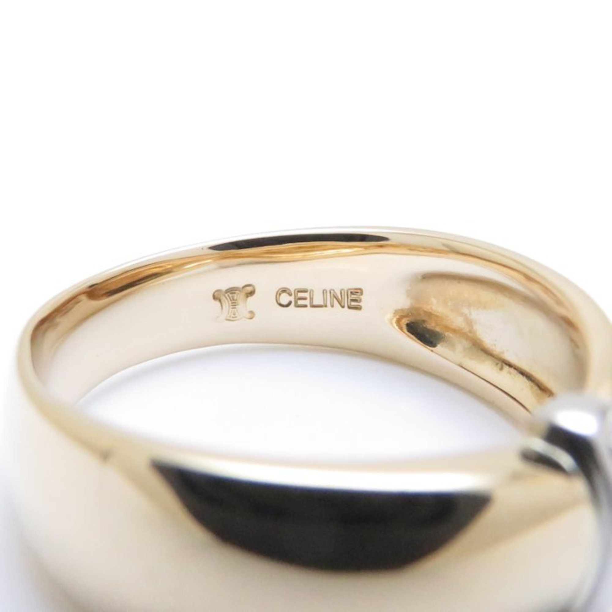 Celine CELINE logo ring combination color K18YG yellow gold × Pt900 platinum 198802