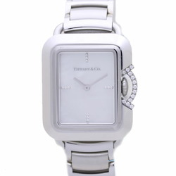 Tiffany T Rectangle 69546161 375 pieces limited diamond shell ladies' watch 38585