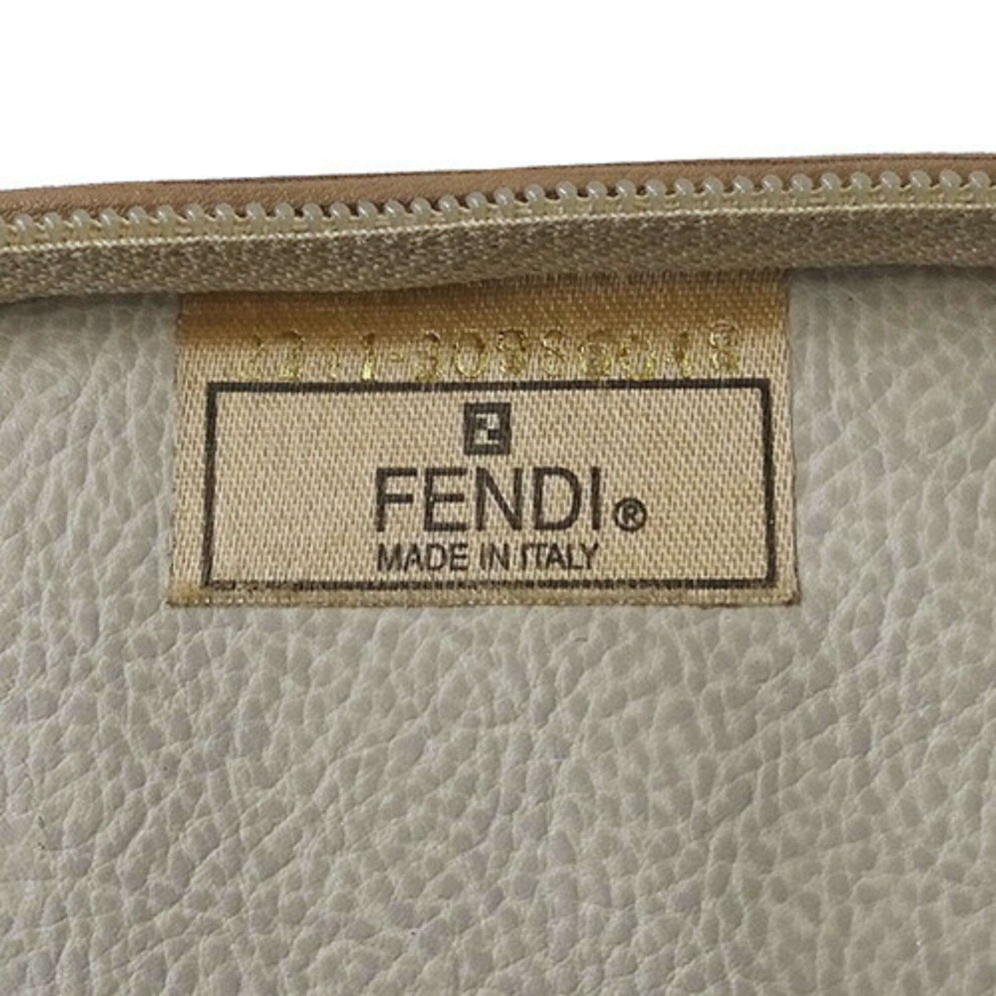 FENDI Bag Ladies Brand Vanity Handbag Canvas Gold Cosmetic Pouch Lame