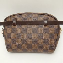 LOUIS VUITTON N51296 Damier Pochette Ipanema Ebene Waist Bag Pouch Brown 059569