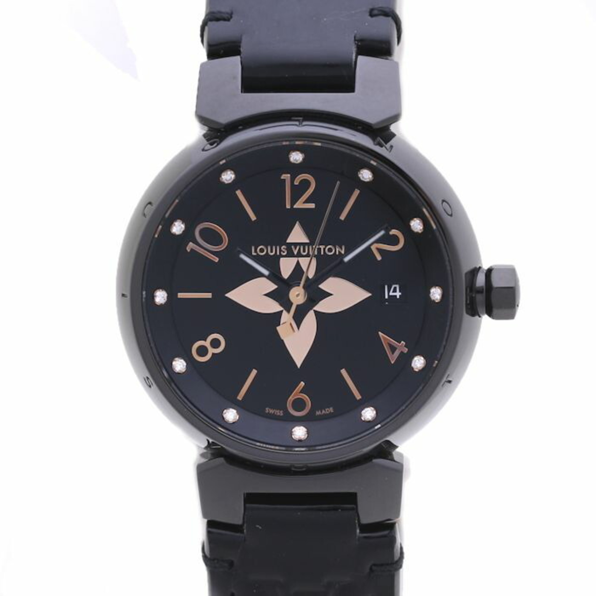 Louis Vuitton Tambour All Black PMQA047Z Women's 38403 Watch
