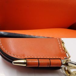 LOEWE Mini Wallet Gate Trifold Leather Orange 083126