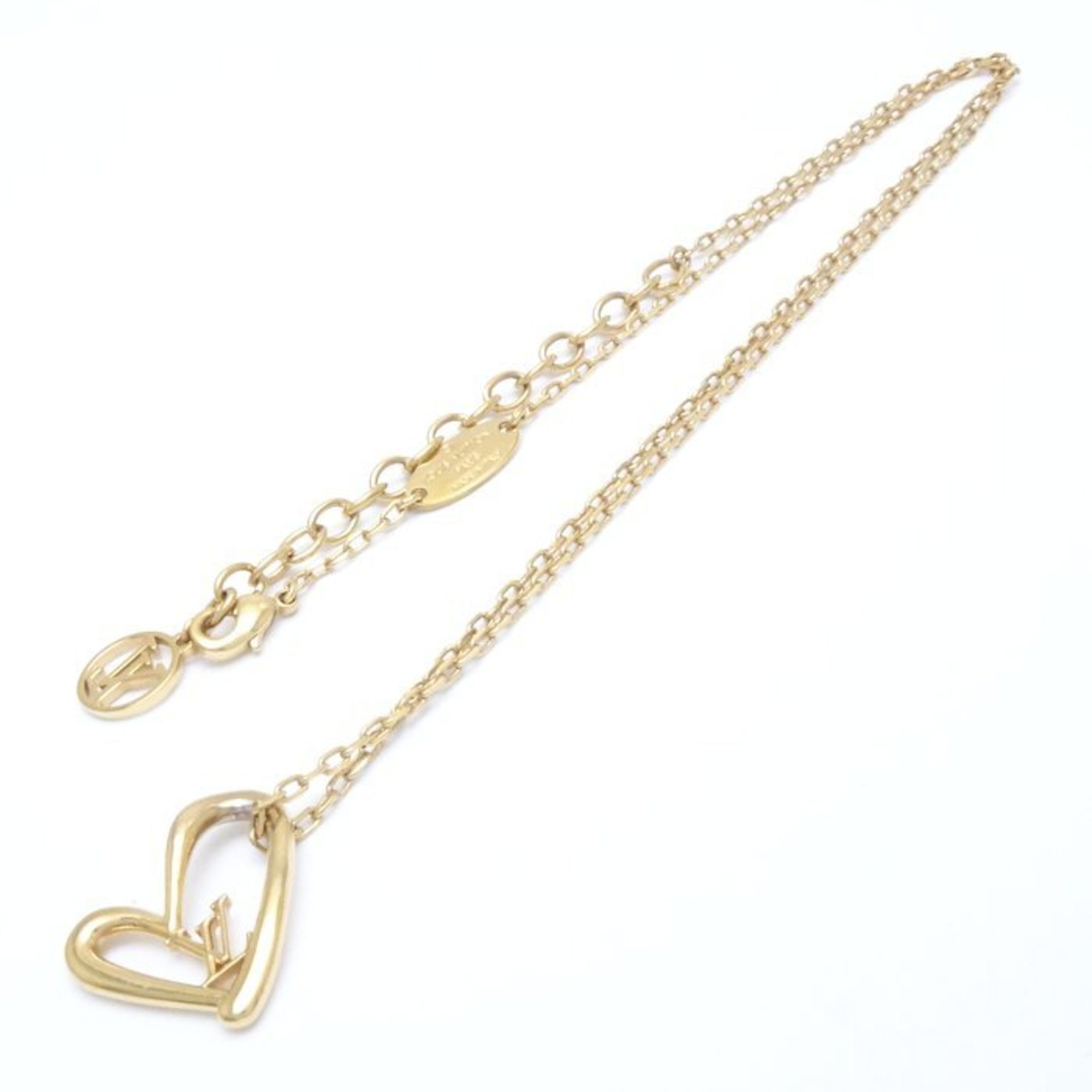 LOUIS VUITTON Collier Heart Foreign Love Necklace M00465 GP Gold Plated 199479
