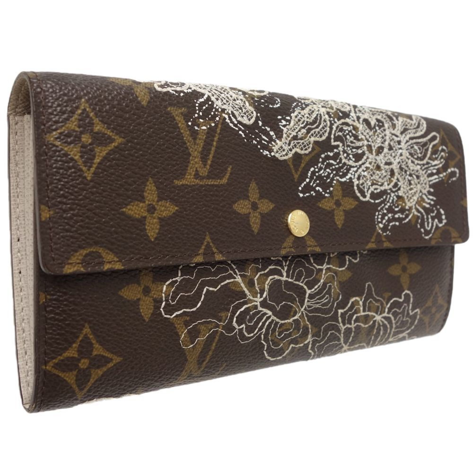 LOUIS VUITTON Portefeuille Sarah M95390 Long Wallet Dantelle Brown 083715