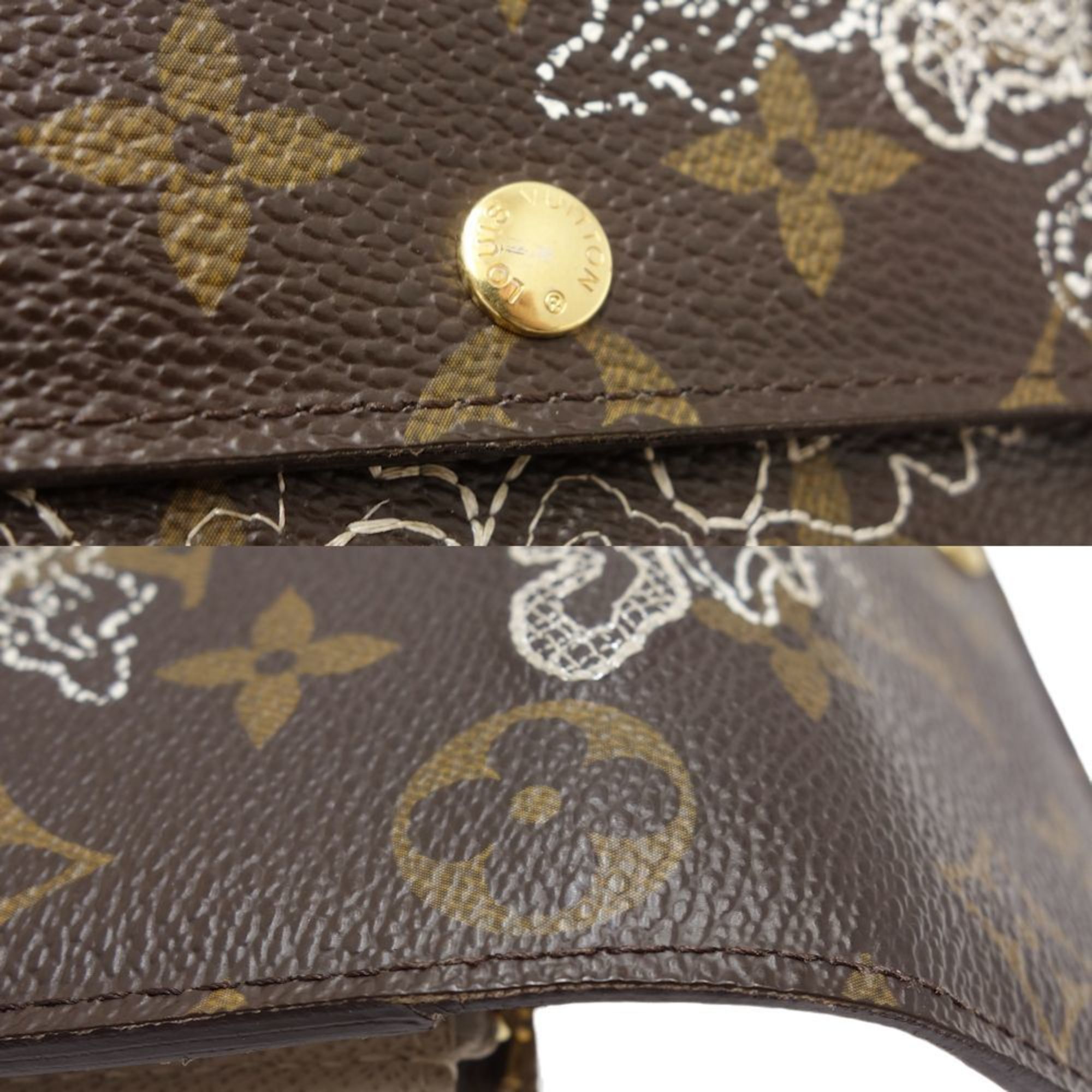 LOUIS VUITTON Portefeuille Sarah M95390 Long Wallet Dantelle Brown 083715