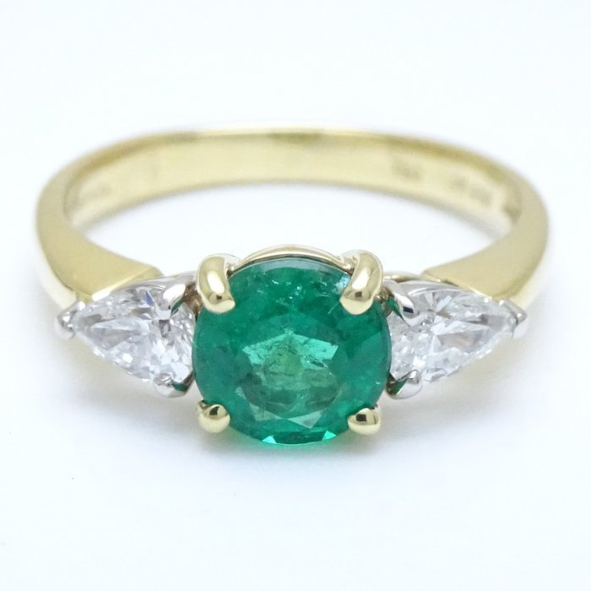 Tiffany TIFFANY&Co. Ring Emerald 0.63ct Diamond 0.29ct 8 K18YG Yellow Gold x Pt950 Platinum 199891