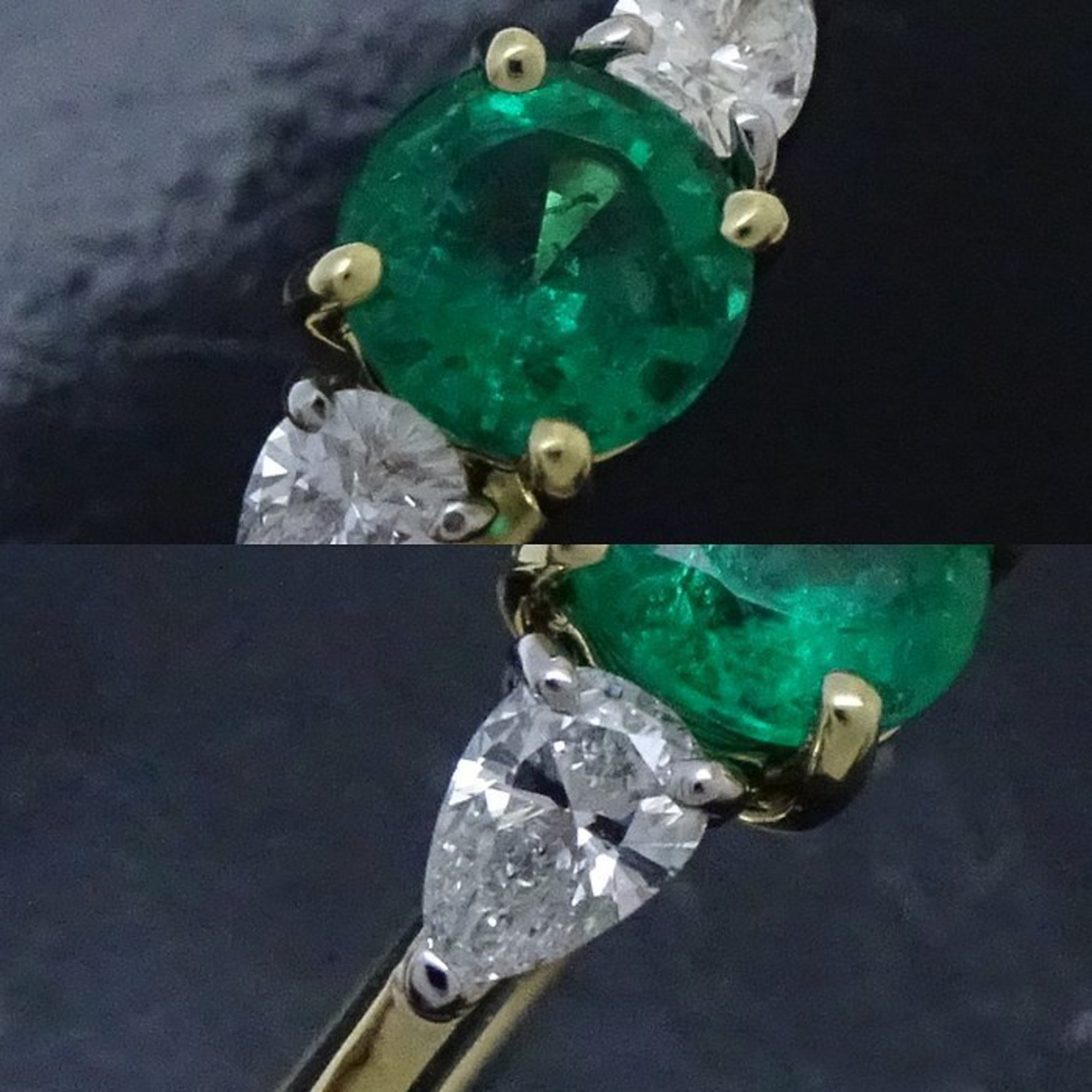 Tiffany TIFFANY&Co. Ring Emerald 0.63ct Diamond 0.29ct 8 K18YG Yellow Gold x Pt950 Platinum 199891