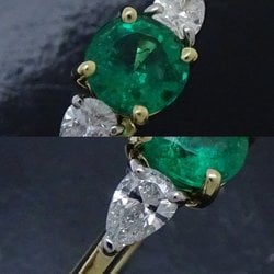 Tiffany TIFFANY&Co. Ring Emerald 0.63ct Diamond 0.29ct 8 K18YG Yellow Gold x Pt950 Platinum 199891