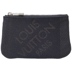 LOUIS VUITTON Pochette Clé M93549 Coin Case Damier Jean Noir 083402