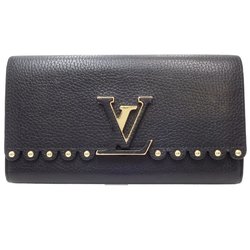 LOUIS VUITTON Portefeuil Capucines M64102 Long Wallet Taurillon Leather Black 083021