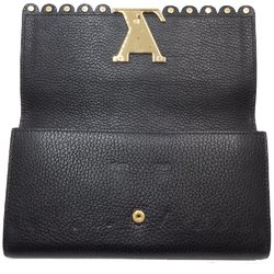 LOUIS VUITTON Portefeuil Capucines M64102 Long Wallet Taurillon Leather Black 083021