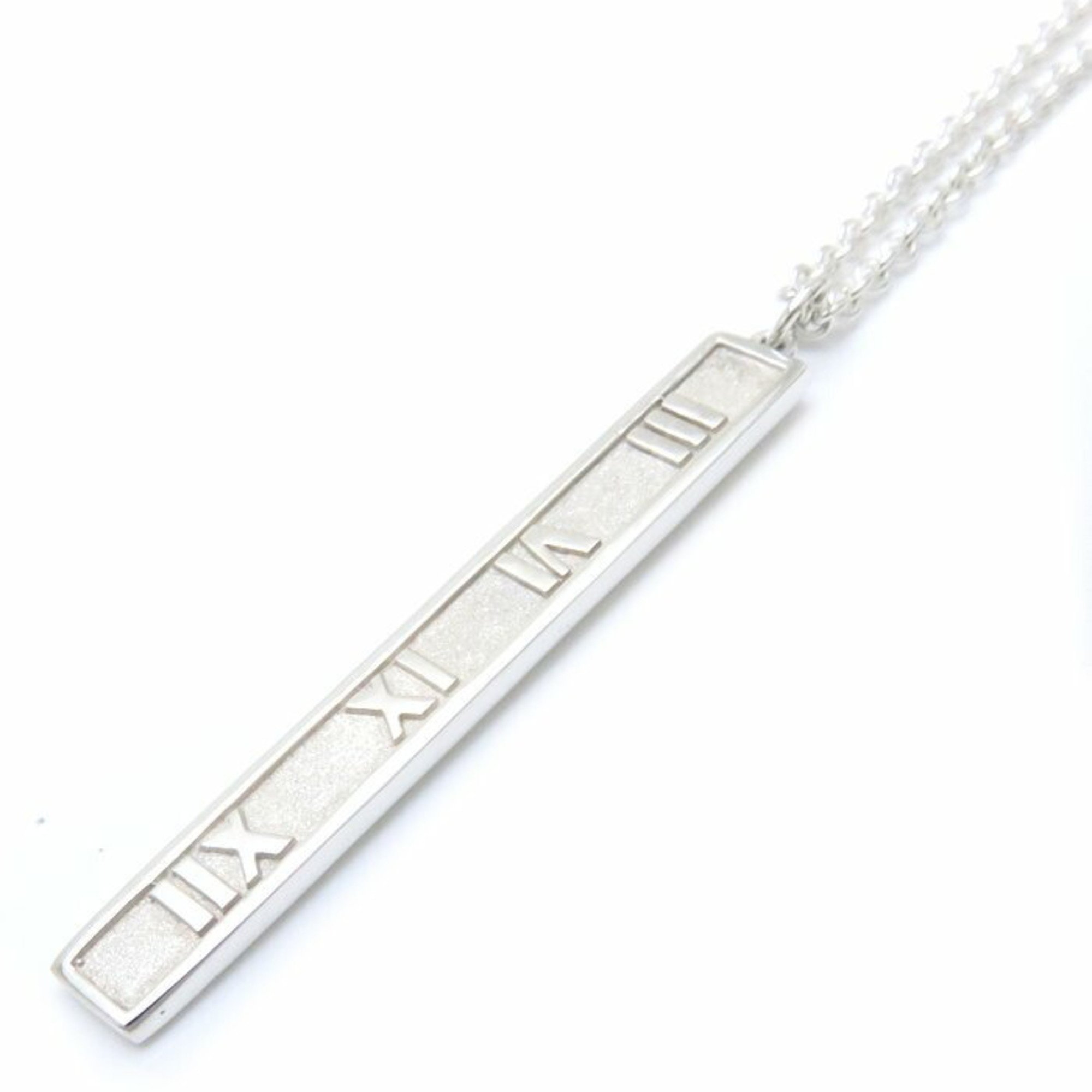 Tiffany TIFFANY&Co. Atlas Bar Necklace SV925 Silver Pendant 097778