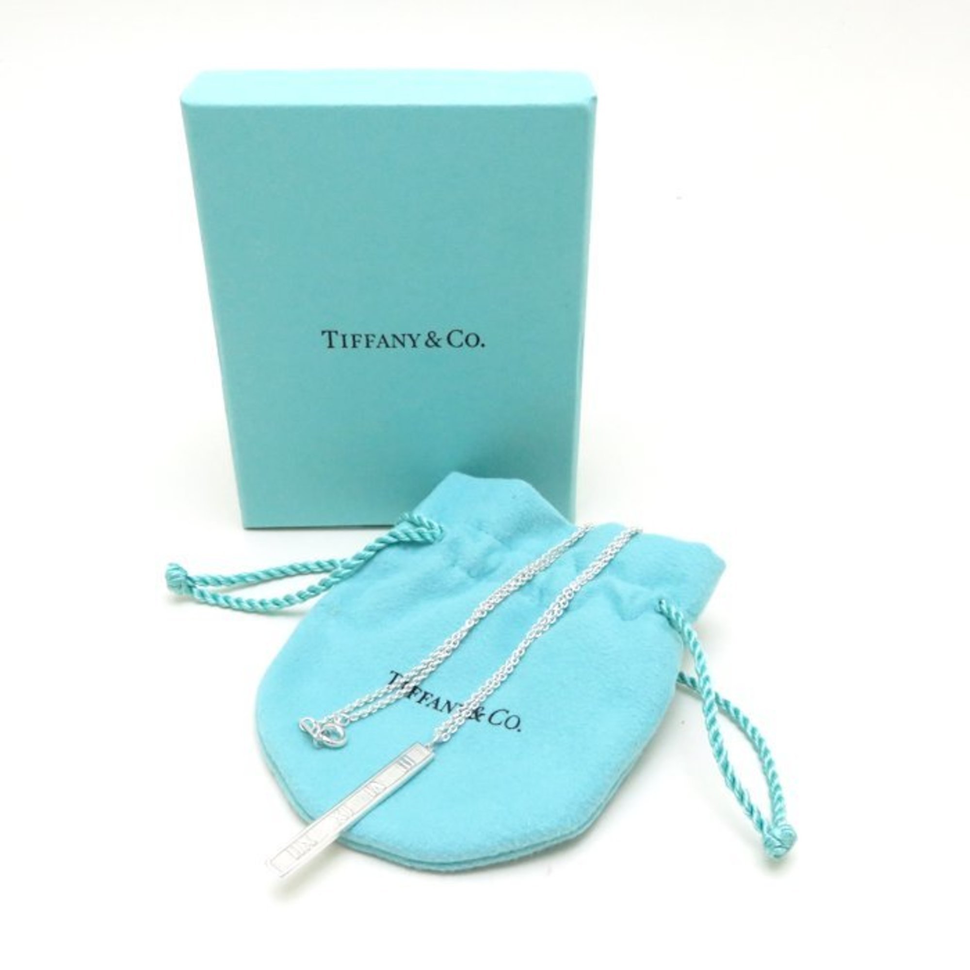 Tiffany TIFFANY&Co. Atlas Bar Necklace SV925 Silver Pendant 097778