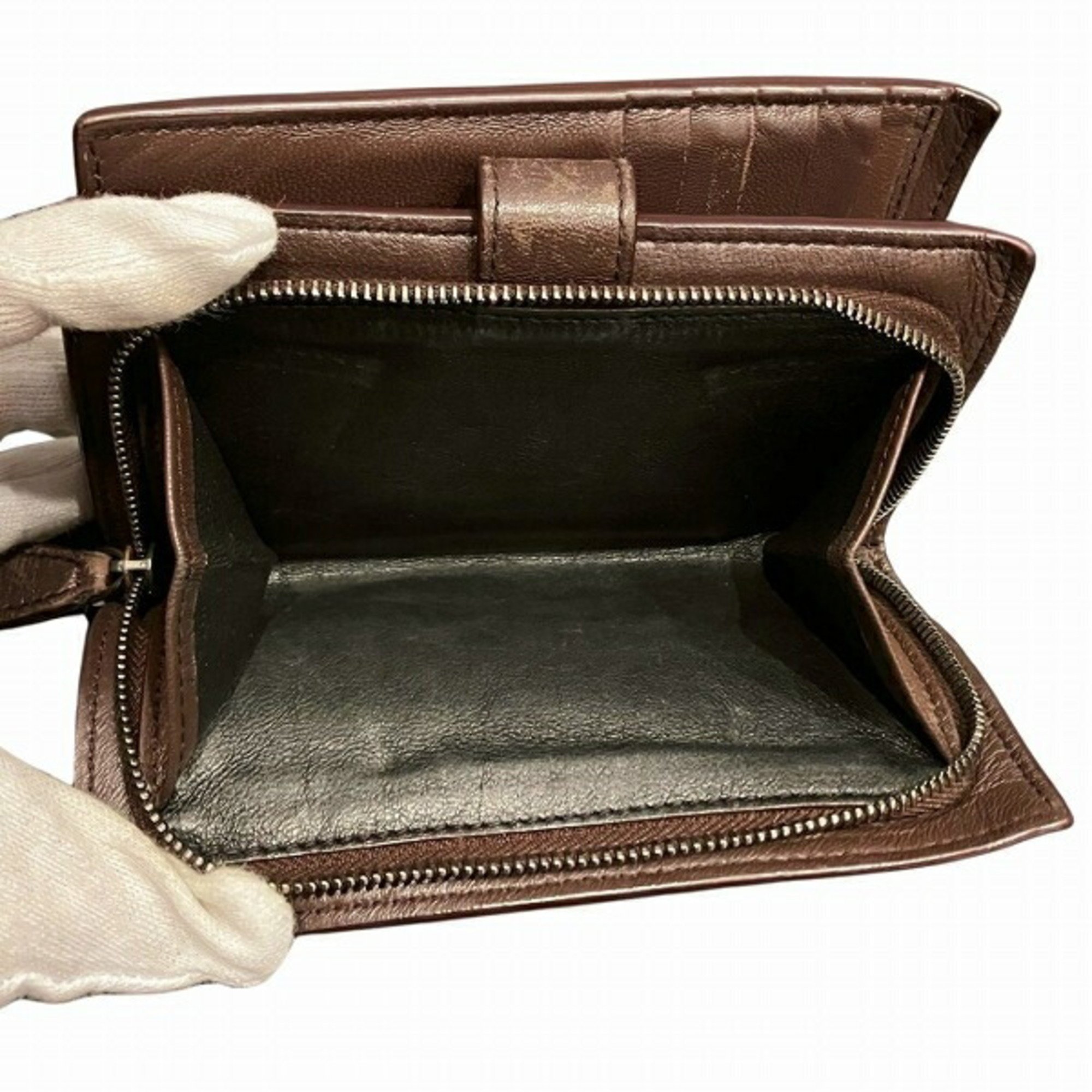 Bottega Veneta Intrecciato 121060 Leather Wallet Bifold Men's Women's