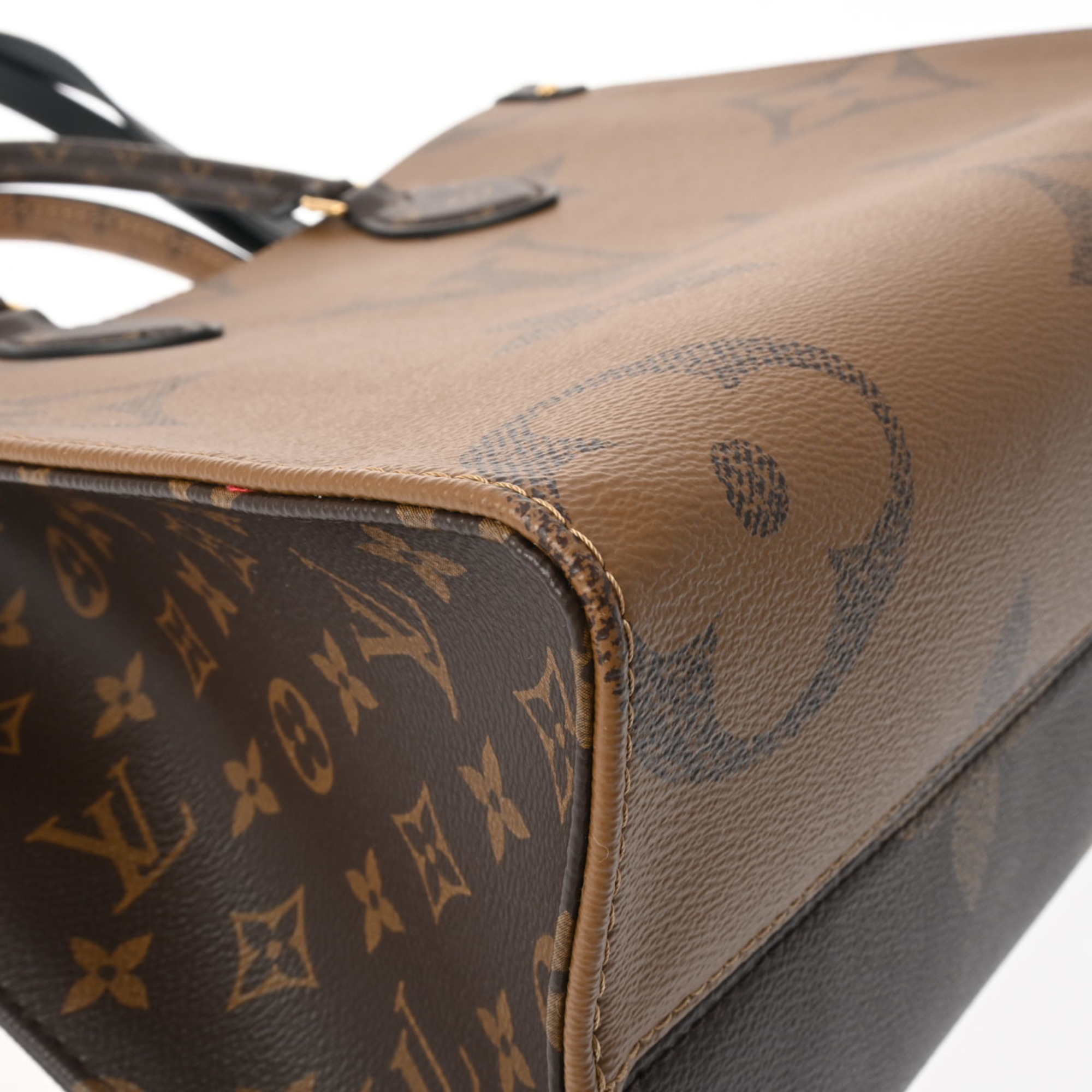 LOUIS VUITTON Monogram Giant On the Go MM Tote Brown M45321 Women's Reverse Canvas Handbag