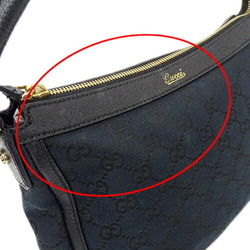 GUCCI bag ladies brand shoulder handbag GG canvas black 146244 one