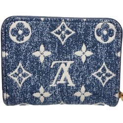 LOUIS VUITTON Zippy Coin Purse M81185 Case Monogram Denim Jacquard Marine 083660