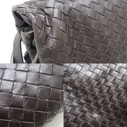 Bottega Veneta BOTTEGA VENETA Intrecciato Shoulder Bag Leather Dark Brown 350573