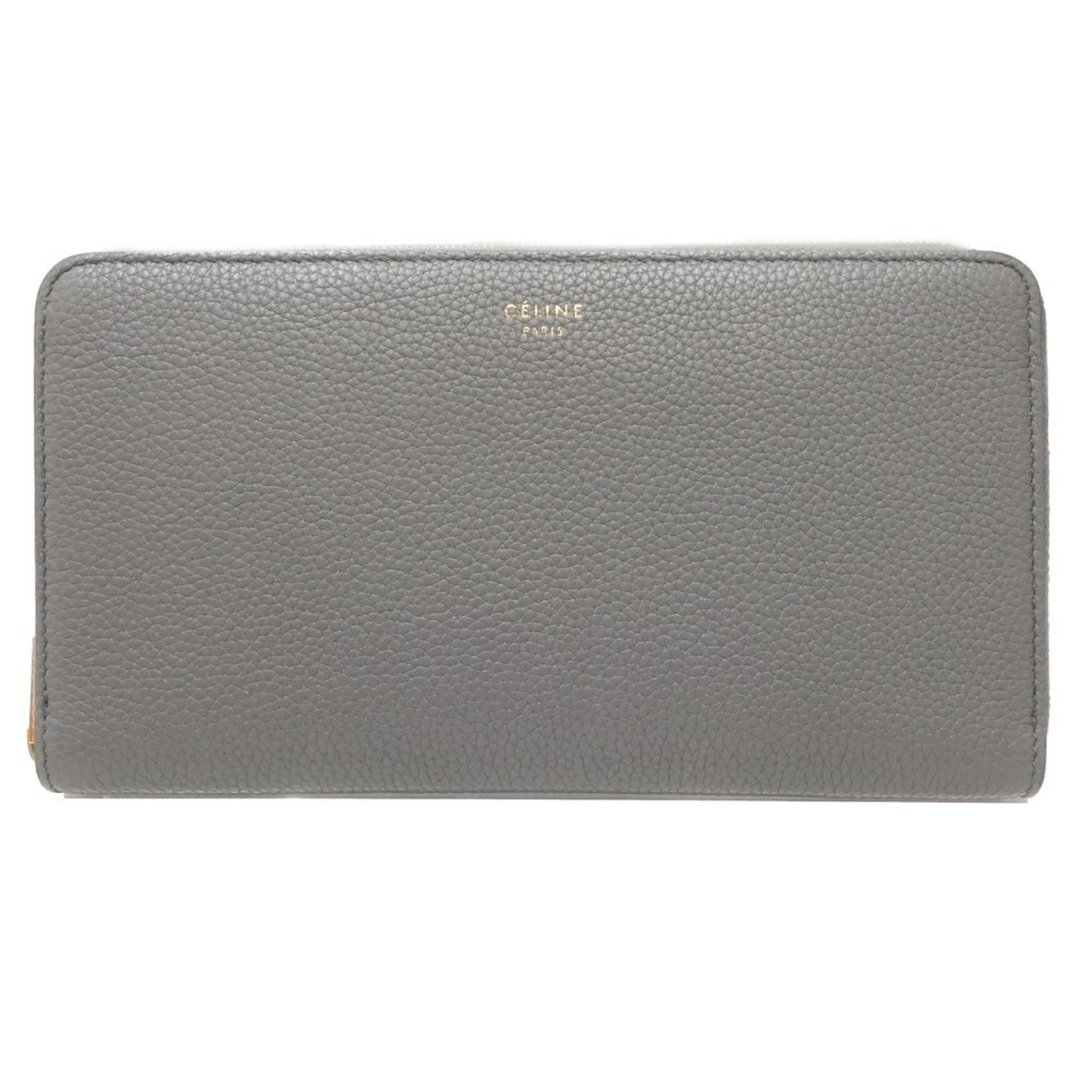 Celine CELINE long wallet large zipped multi-function call gray 105003AU8.10KL 082043