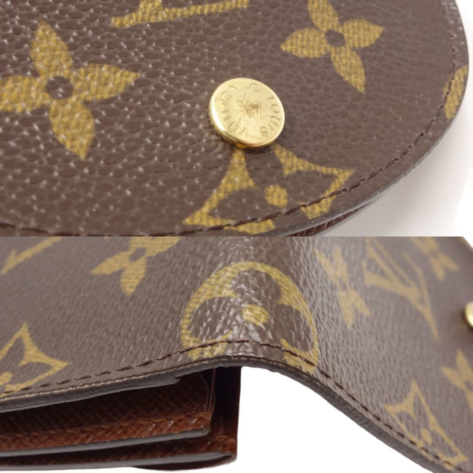 Louis Vuitton Monogram LOUIS VUITTON Portomone Guze M61970 Coin Case Brown 083628