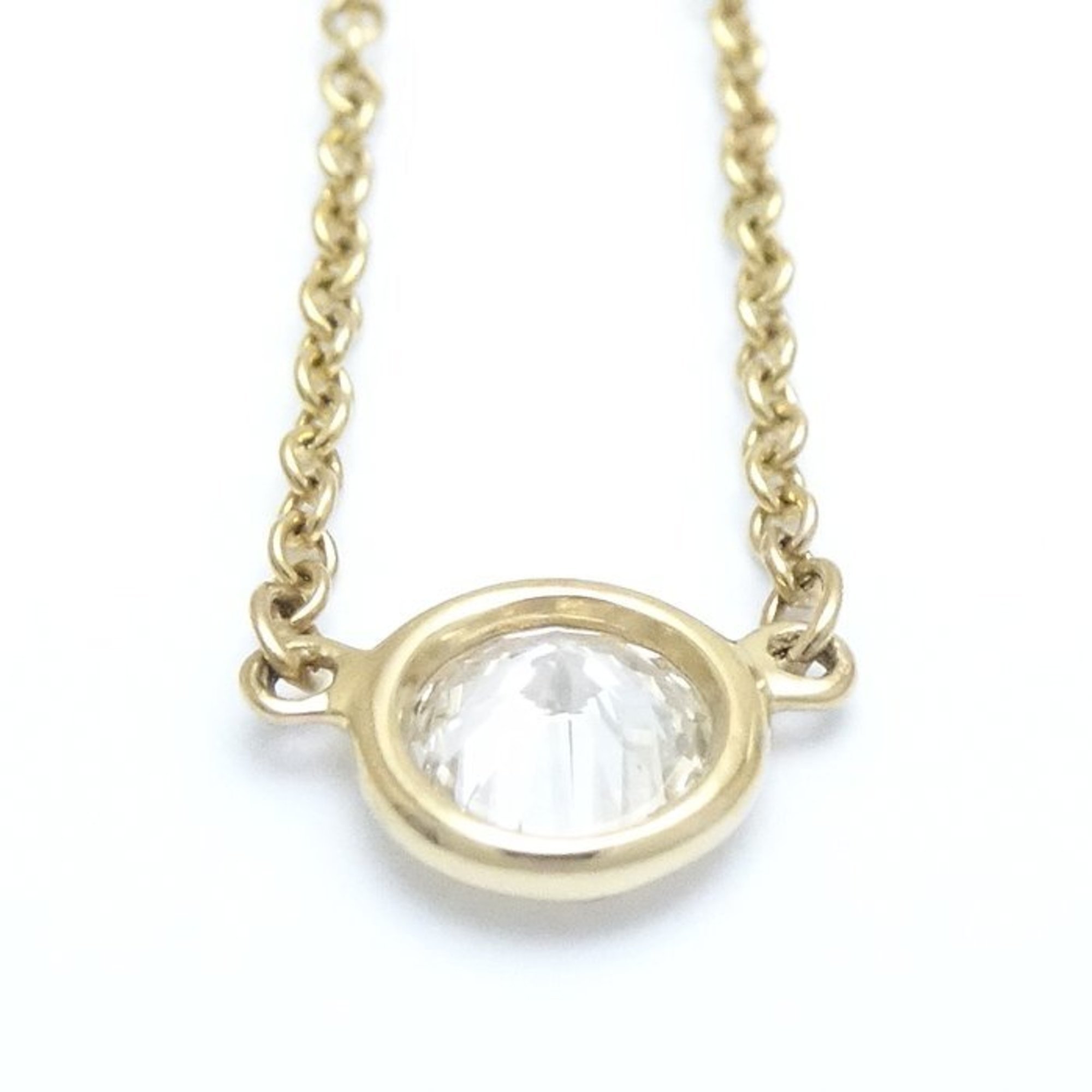 Tiffany TIFFANY&Co. Vistheyard Necklace 1P Diamond Elsa Peretti K18YG Yellow Gold 290276