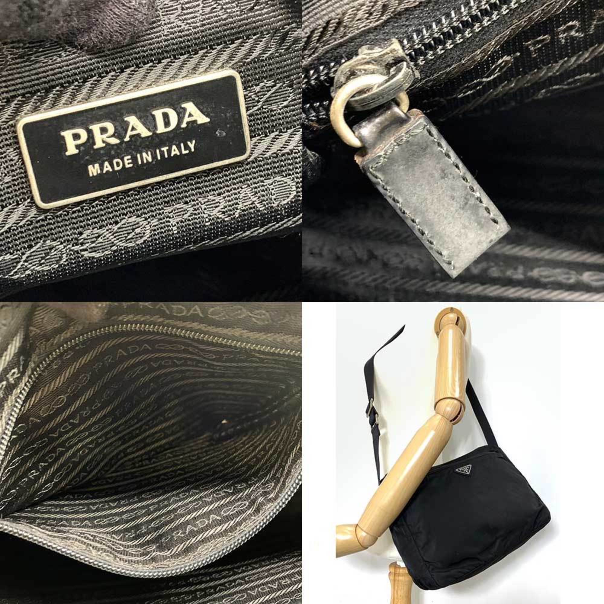 PRADA Bag Shoulder Nero Black Crossbody Horizontal Triangle Ladies Men's Nylon