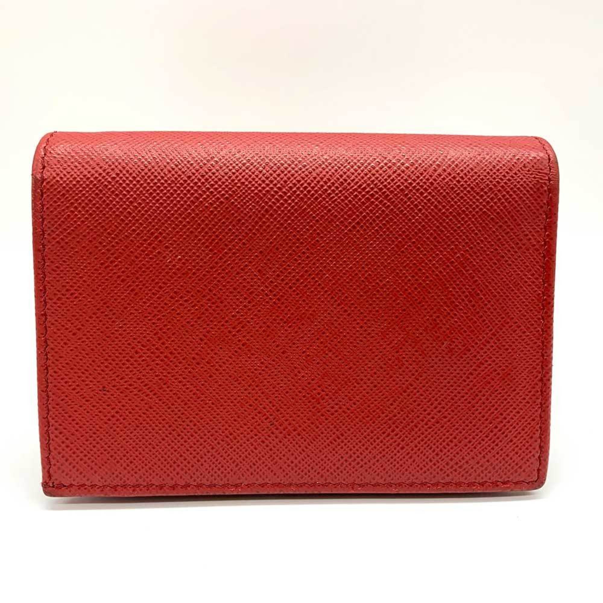 Prada Wallet Red Leather Bifold PRADA 1MV021 Ladies