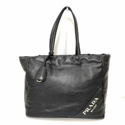 PRADA Bag Tote Nero Black Shoulder Print Women's Men's Nappa Soft Leather 1BG223