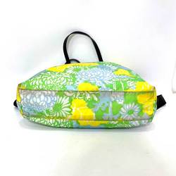 PRADA Bag Tote Multicolor Green Yellow Blue 2way Shoulder Flower Print Ladies Nylon