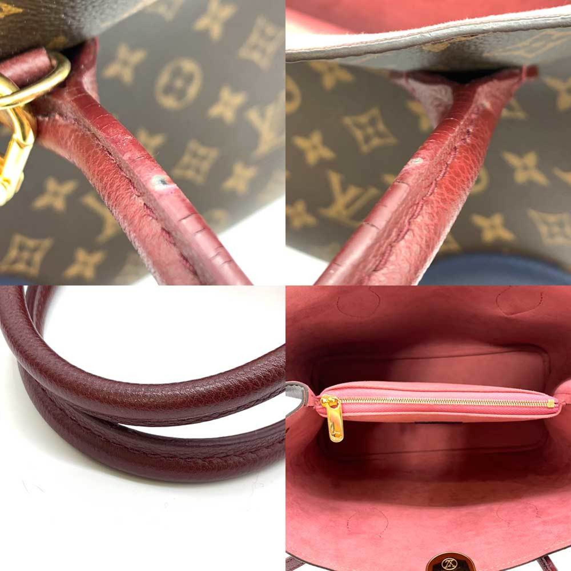 Louis Vuitton Bag Flandrine Brown x Bordeaux Navy Red Tote Handbag Shoulder 2way Ladies Monogram Cowhide Leather M43169 LOUISVUITTON