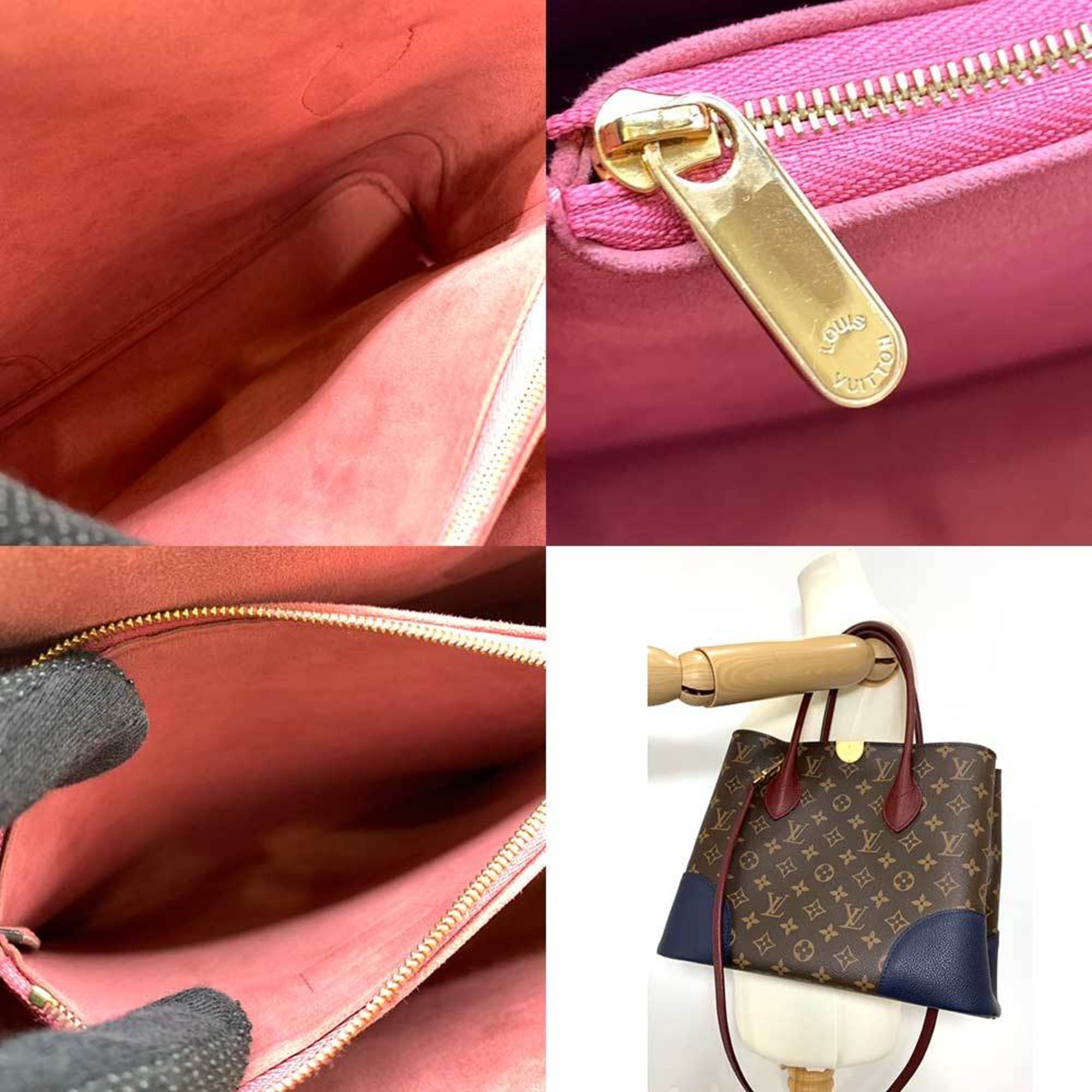 Louis Vuitton Bag Flandrine Brown x Bordeaux Navy Red Tote Handbag Shoulder 2way Ladies Monogram Cowhide Leather M43169 LOUISVUITTON