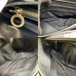 Bvlgari Bag Chandra Shoulder Black Double Ring Horizontal Ladies Leather BVLGARI