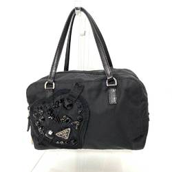 Prada Bag Evening Heart Handbag Nero Black Triangle Ladies Nylon x Bijou BN1134 PRADA