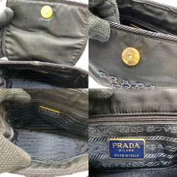 PRADA Bag Shoulder Dark Navy Beads Embroidery Cube Tassel Ladies Nylon