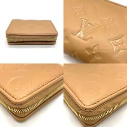 Louis Vuitton Wallet Portefeuille Lou Camel Light Brown Beige Bifold Square LV Circle Ladies Monogram Embossed Lamb Leather M81673 LOUISVUITTON