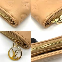 Louis Vuitton Wallet Portefeuille Lou Camel Light Brown Beige Bifold Square LV Circle Ladies Monogram Embossed Lamb Leather M81673 LOUISVUITTON