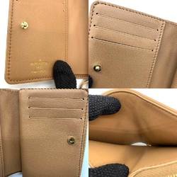 Louis Vuitton Wallet Portefeuille Lou Camel Light Brown Beige Bifold Square LV Circle Ladies Monogram Embossed Lamb Leather M81673 LOUISVUITTON