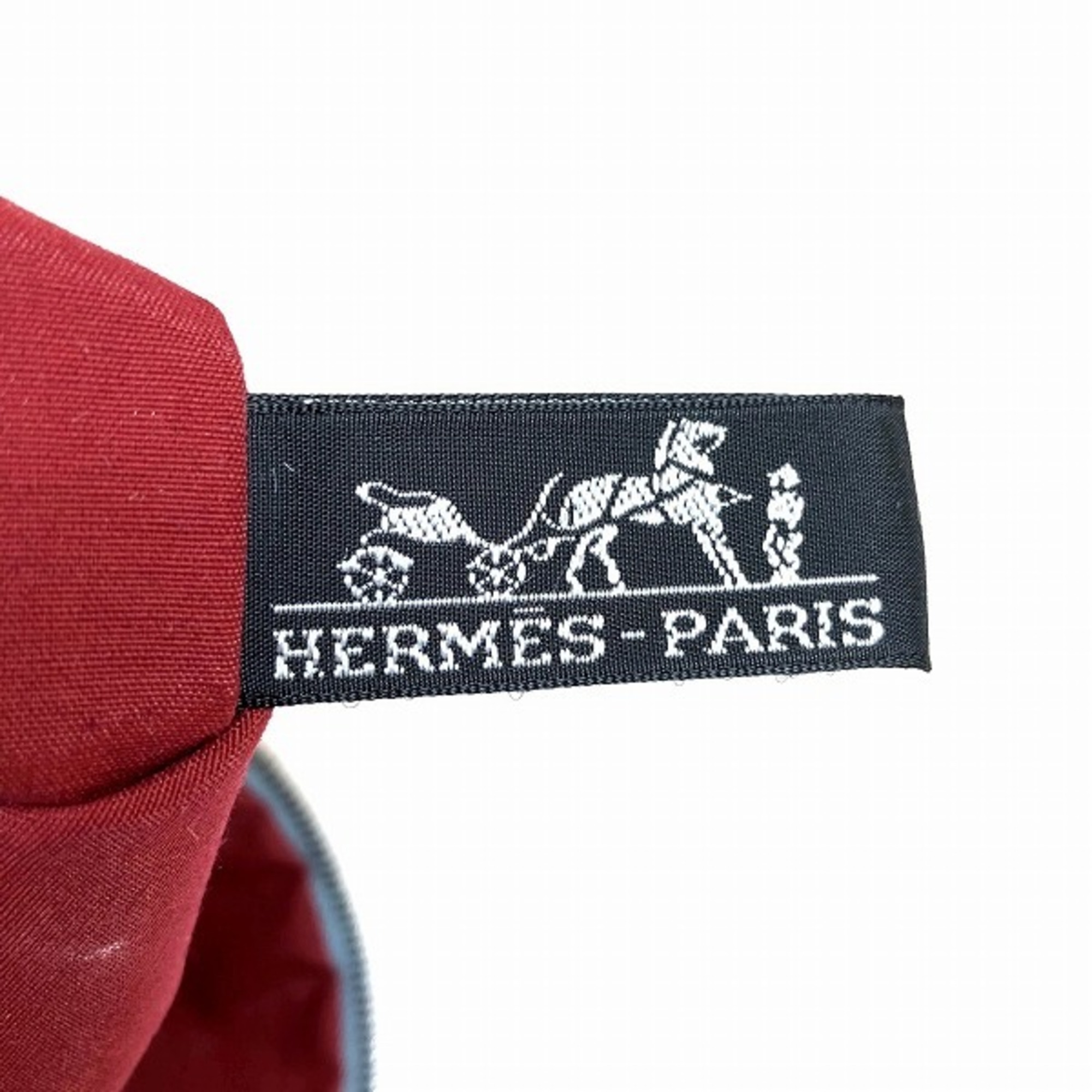 Hermes Flat Jockey Horse Blue Cotton Brand Accessories Pouch Men's Women's Bag