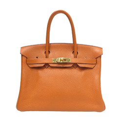 HERMES Birkin 30 Handbag Orange/G Hardware Taurillon □J Stamp Ladies Men's Bag Leather