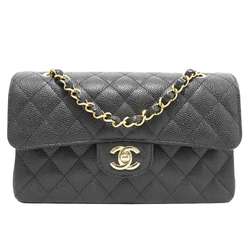 CHANEL Classic Small Handbag A01113 Shoulder Bag Black Caviar Skin Women's Men's