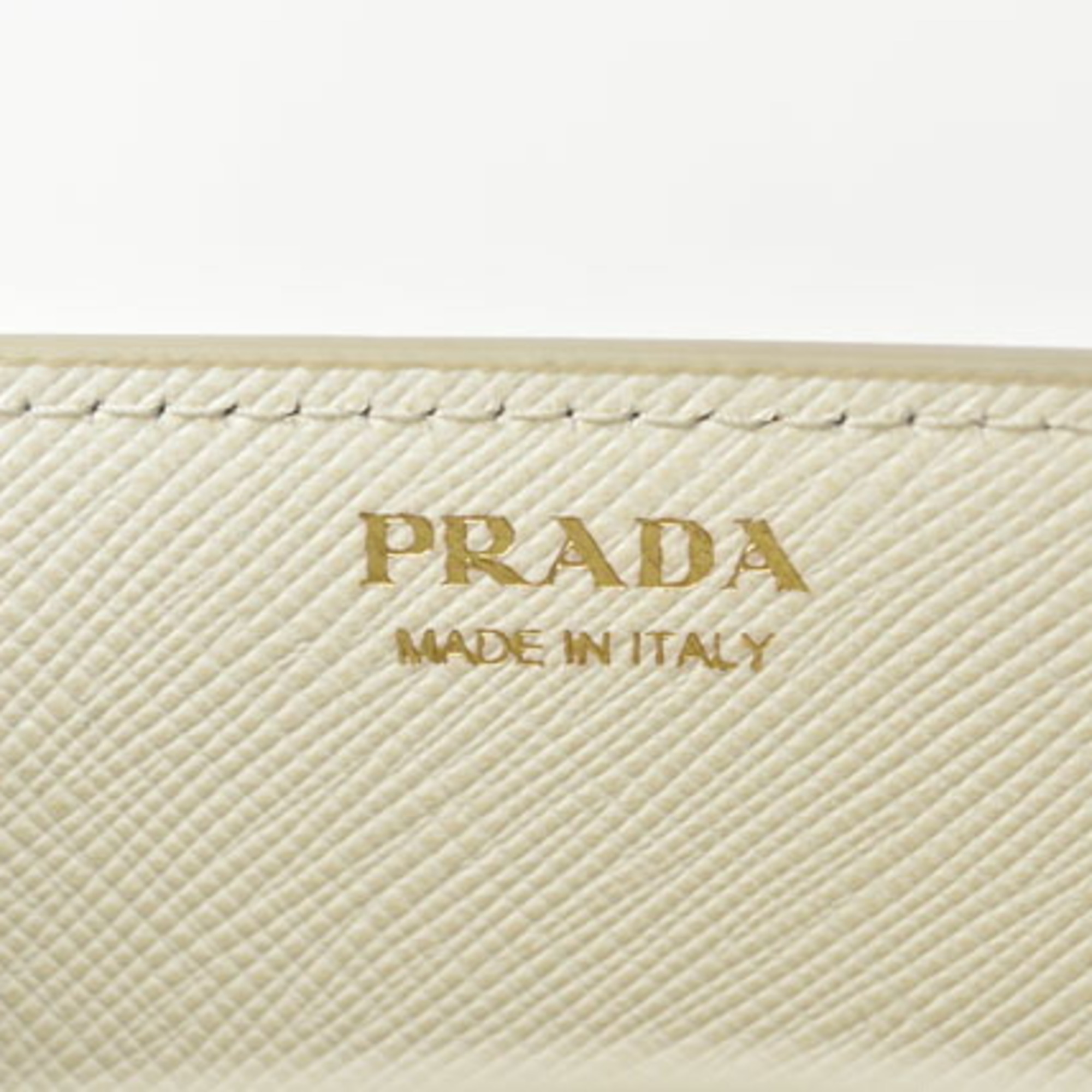 Prada Wallet Chain Clutch Bag Smartphone Storage PRADA Long 1DH044 SAFFIANO Lip Motif BIANCO White