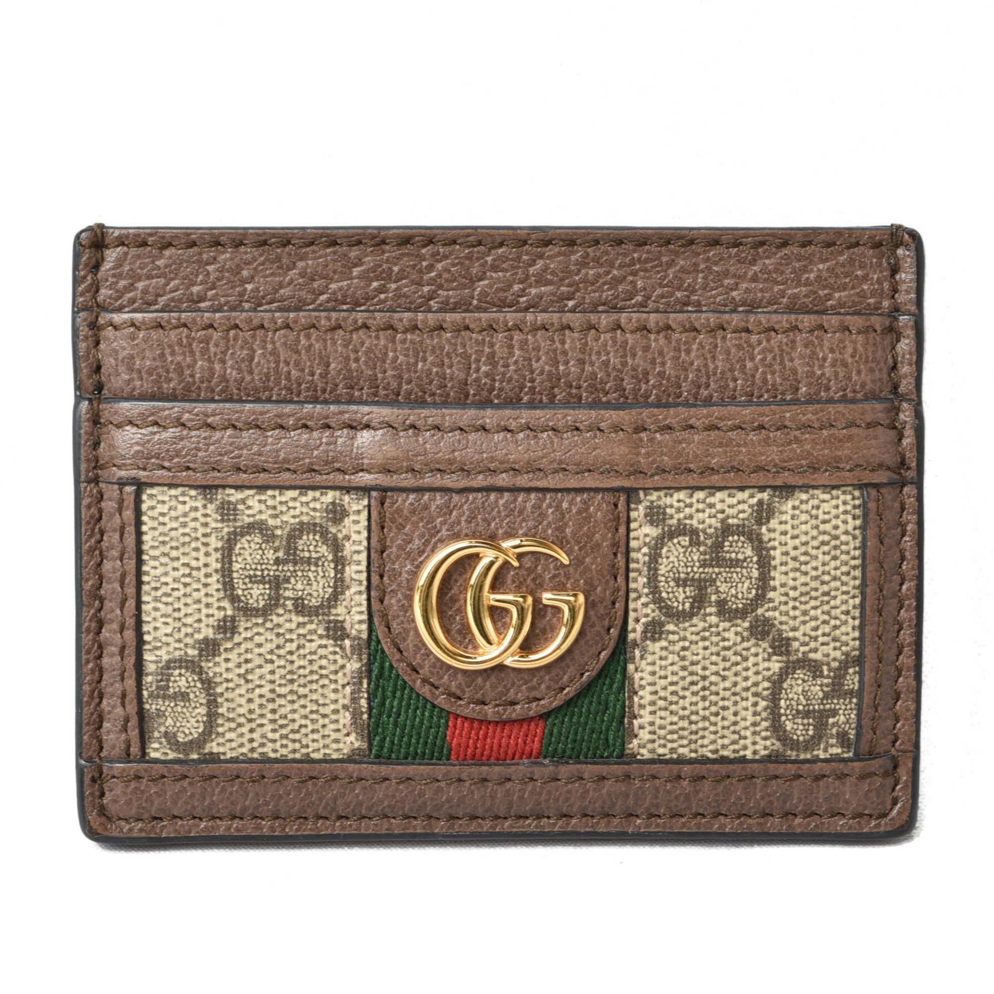 Gucci Card Case Business Holder GUCCI Beige Brown 5523159 96IWG 8745 Ophidia GG Supreme