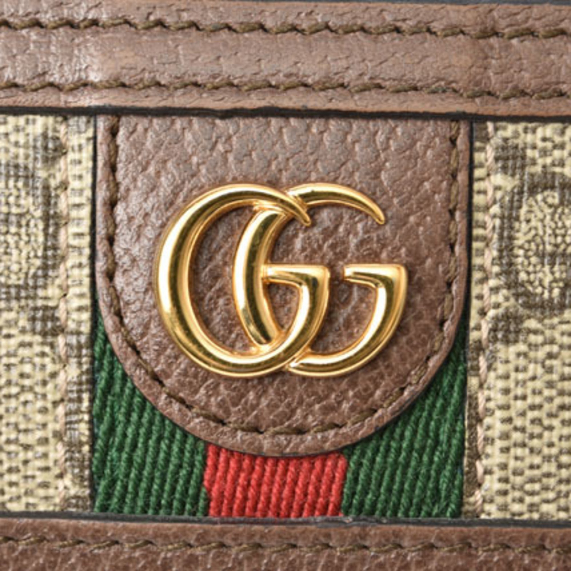 Gucci Card Case Business Holder GUCCI Beige Brown 5523159 96IWG 8745 Ophidia GG Supreme