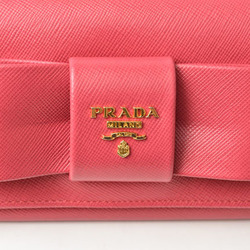 Prada wallet pass PRADA long 1M1132 SAFFIANO FIOCCO embossed leather PEONIA