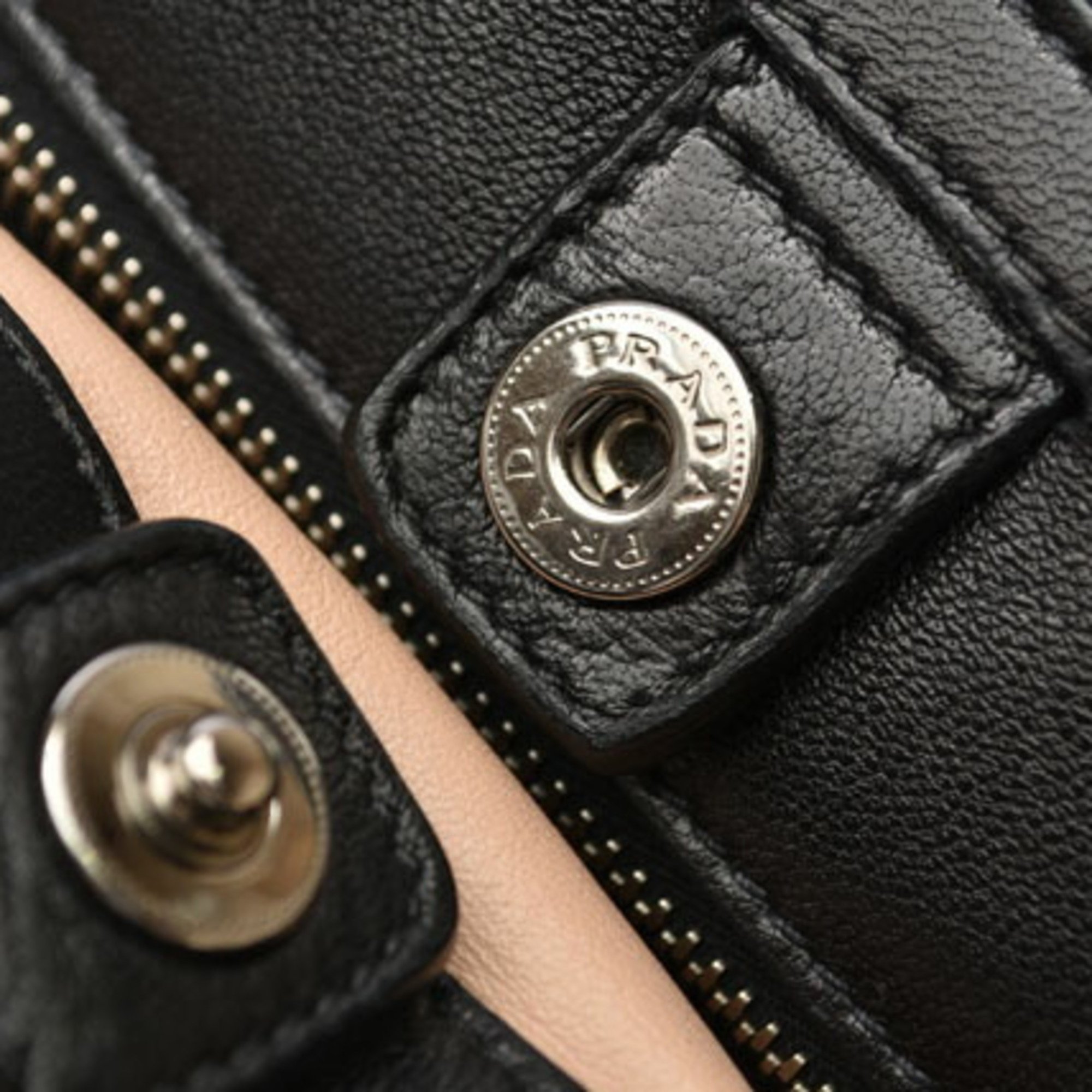 Prada handbag shoulder bag 2way compatible PRADA BL0743 NAPPA GAUFRE NERO black with strap