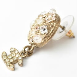 Chanel earrings CHANEL circle pearl motif rhinestone gold