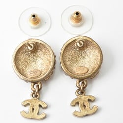 Chanel earrings CHANEL circle pearl motif rhinestone gold