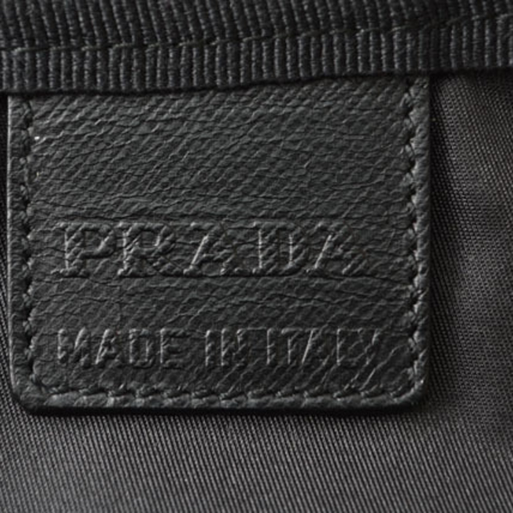 PRADA Pouch Travel Clutch VELA Nylon Black