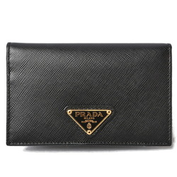 PRADA Card Case Coin Wallet 1M0504 SAFFIANO Embossed Leather NERO Black